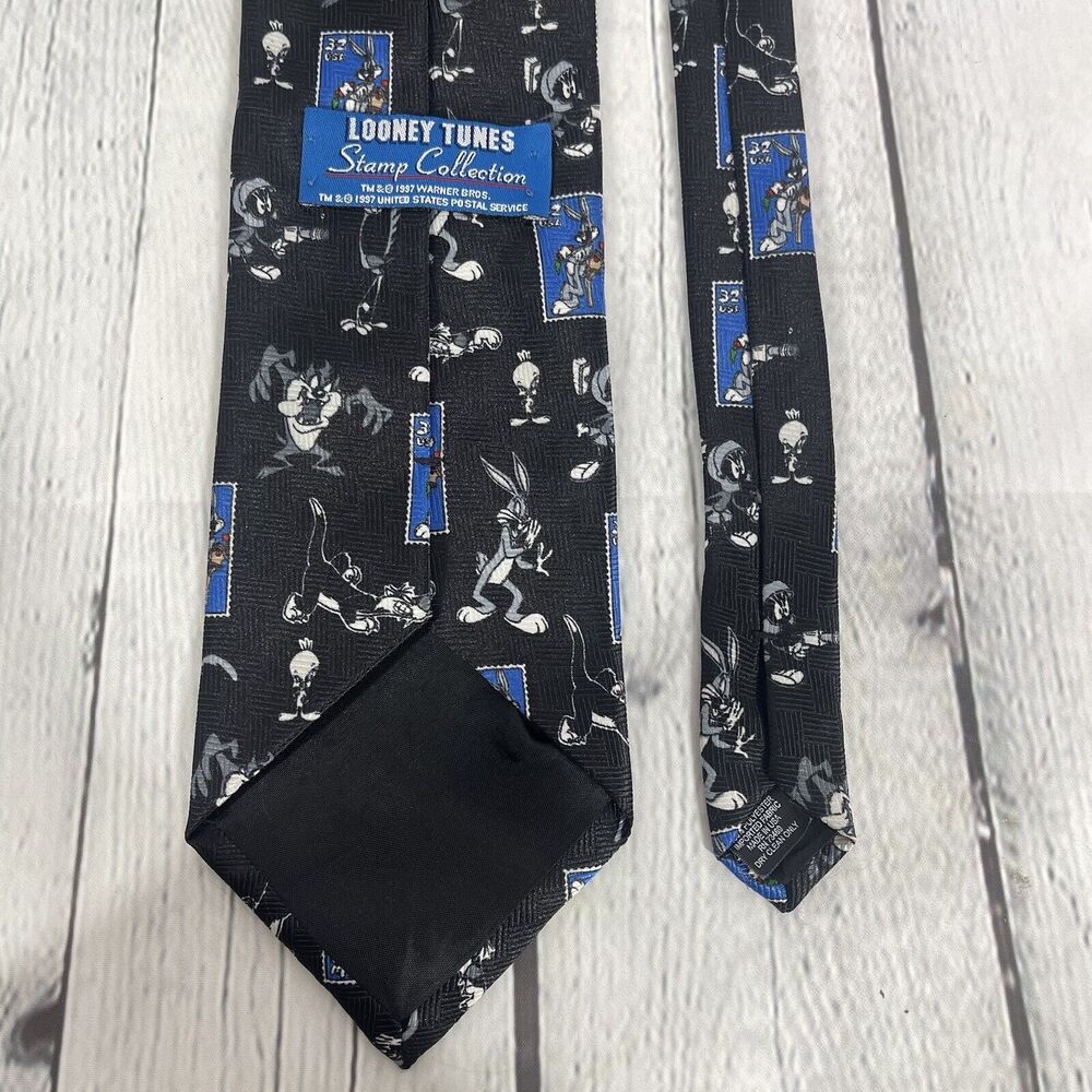 Looney Tunes Stamp Collection Men’s Neck Tie 55 1/2x3 3/4 Necktie Bugs Bunny VTG - Picture 2 of 9
